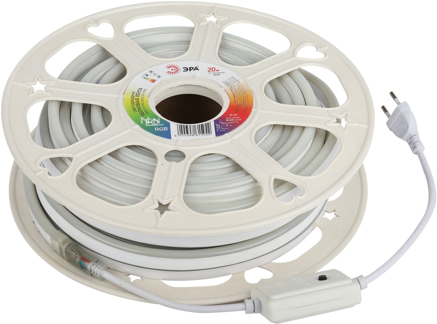 

Готовый комплект гибкого неона ЭРА N5050 72-IP67-220V-20m-RGB
