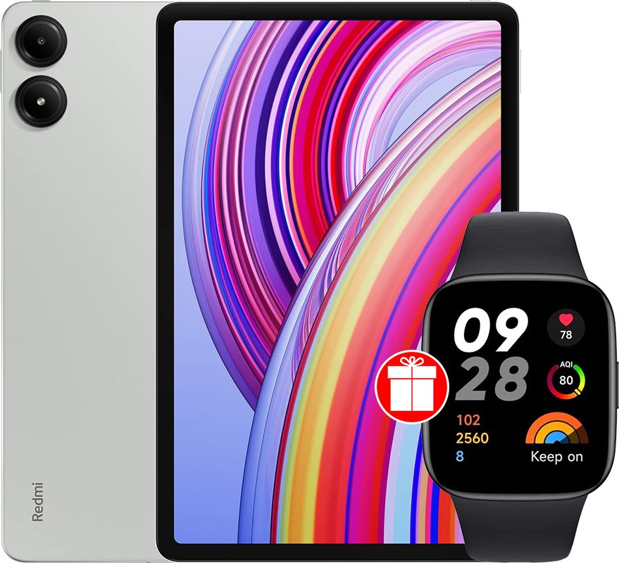 

Планшет Xiaomi Redmi Pad Pro 8GB/256GB международная версия (мятный) + умные часы Xiaomi Redmi Watch 3 Active (черный) по акции