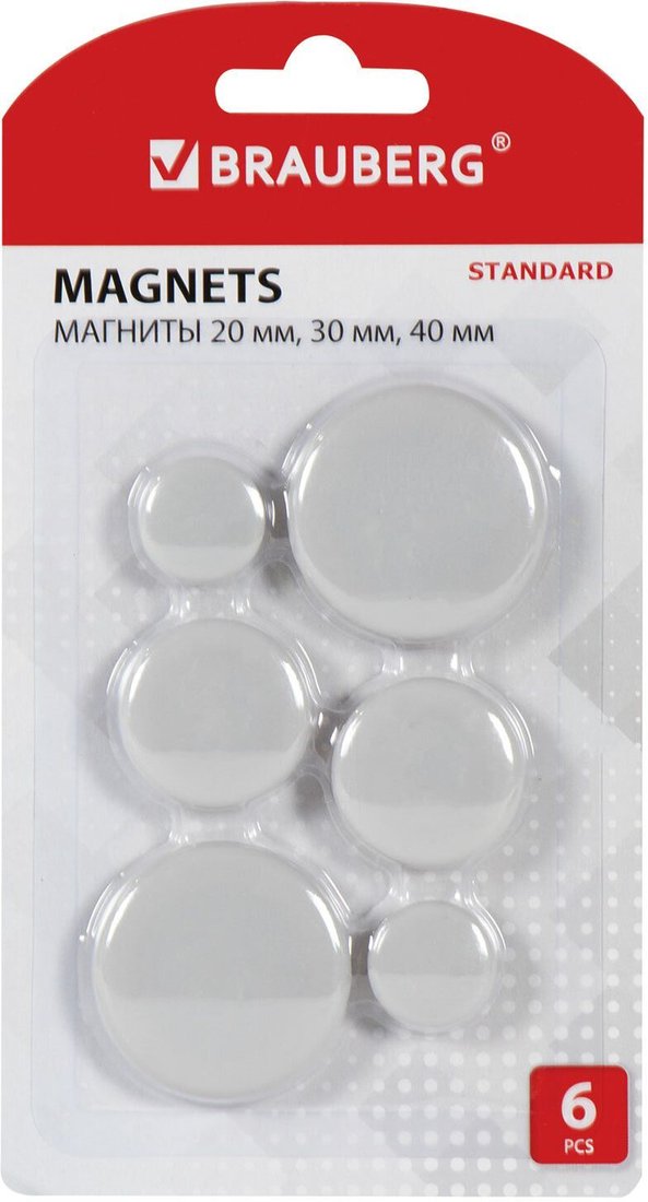 

Набор магнитов BRAUBERG Standard 237473 (6шт)