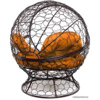 Кресло M-Group Апельсин 11520207 (коричневый ротанг/оранжевая подушка)