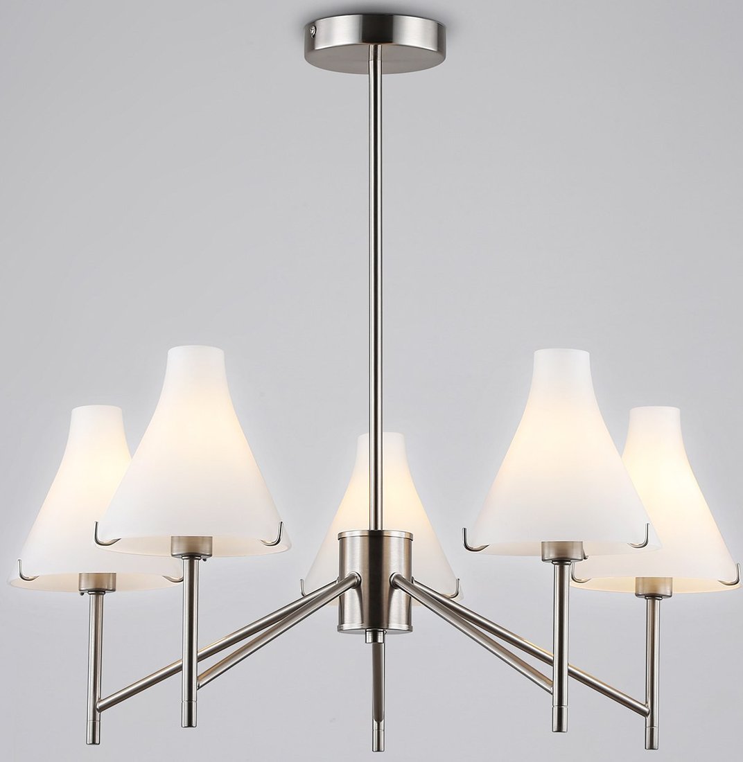 Подвесная люстра Ambrella light LH57123/5 SN/FR (никель/белый матовый)