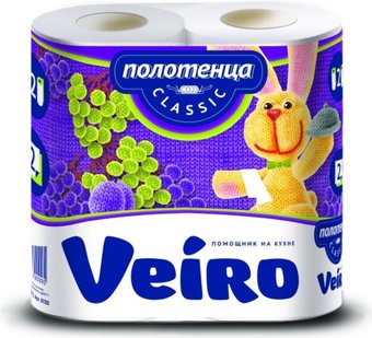 Бумажные полотенца Veiro Classic 2-х слойные (2 рулона)