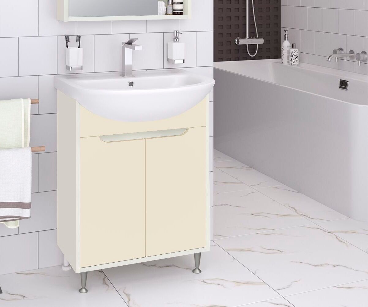 

Runo Тумба под умывальник Эконова 50 (белый/крем)