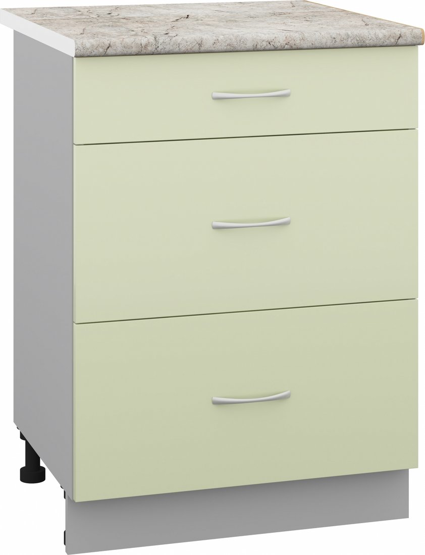 

Шкаф напольный Кортекс-мебель Корнелия Лира НШ60р3ш (салатовый/марсель)