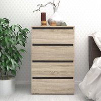 Комод Кортекс-мебель Бари 60 4ш (дуб сонома/дуб сонома/береза)