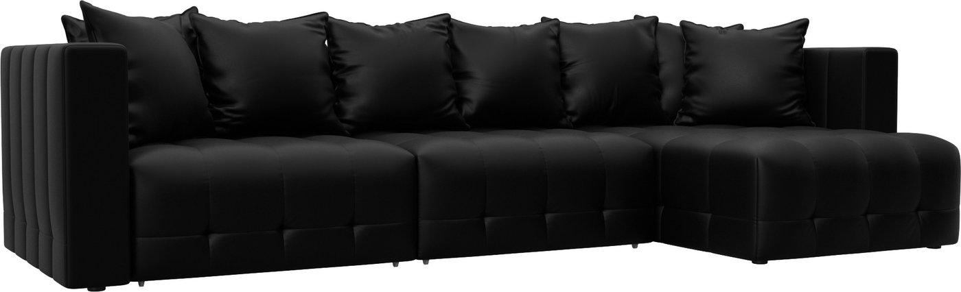 

Угловой диван Лига диванов Лига-052 НПБ Лонг универсальный 129916 (экокожа Grifon 18 черный)