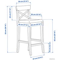 Стул Ikea Нордвикен барный 903.695.45 (белый)