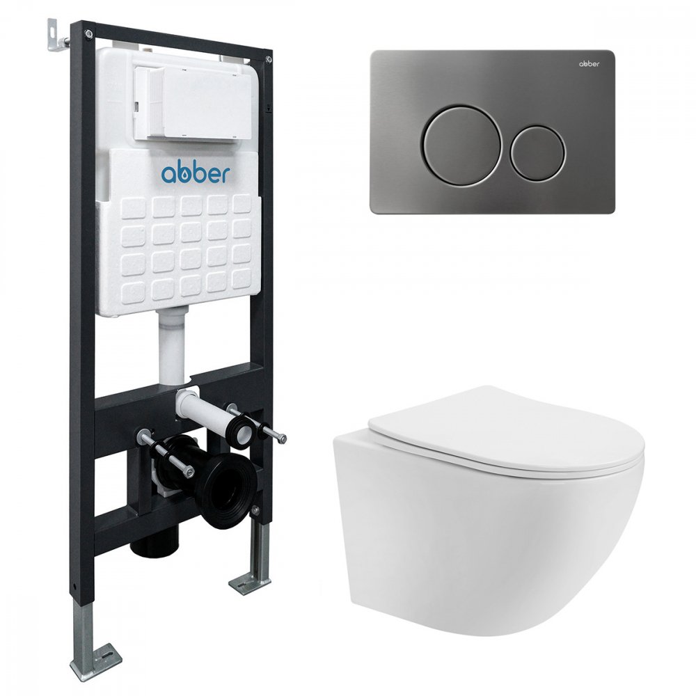 

Унитаз подвесной Abber Bequem AC1100T-AC0105-AC0121NG (с кнопкой смыва)