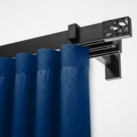 Карниз для штор Sundays Home Флэт Лайн Грид тройной (черный матовый, 2.4м)