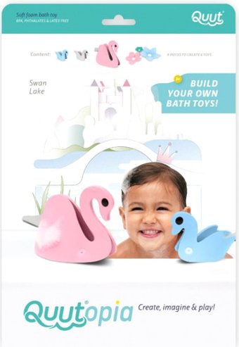 Набор игрушек для ванной Quut Мягкий 3D конструктор Quutopia Лебединое озеро 171126