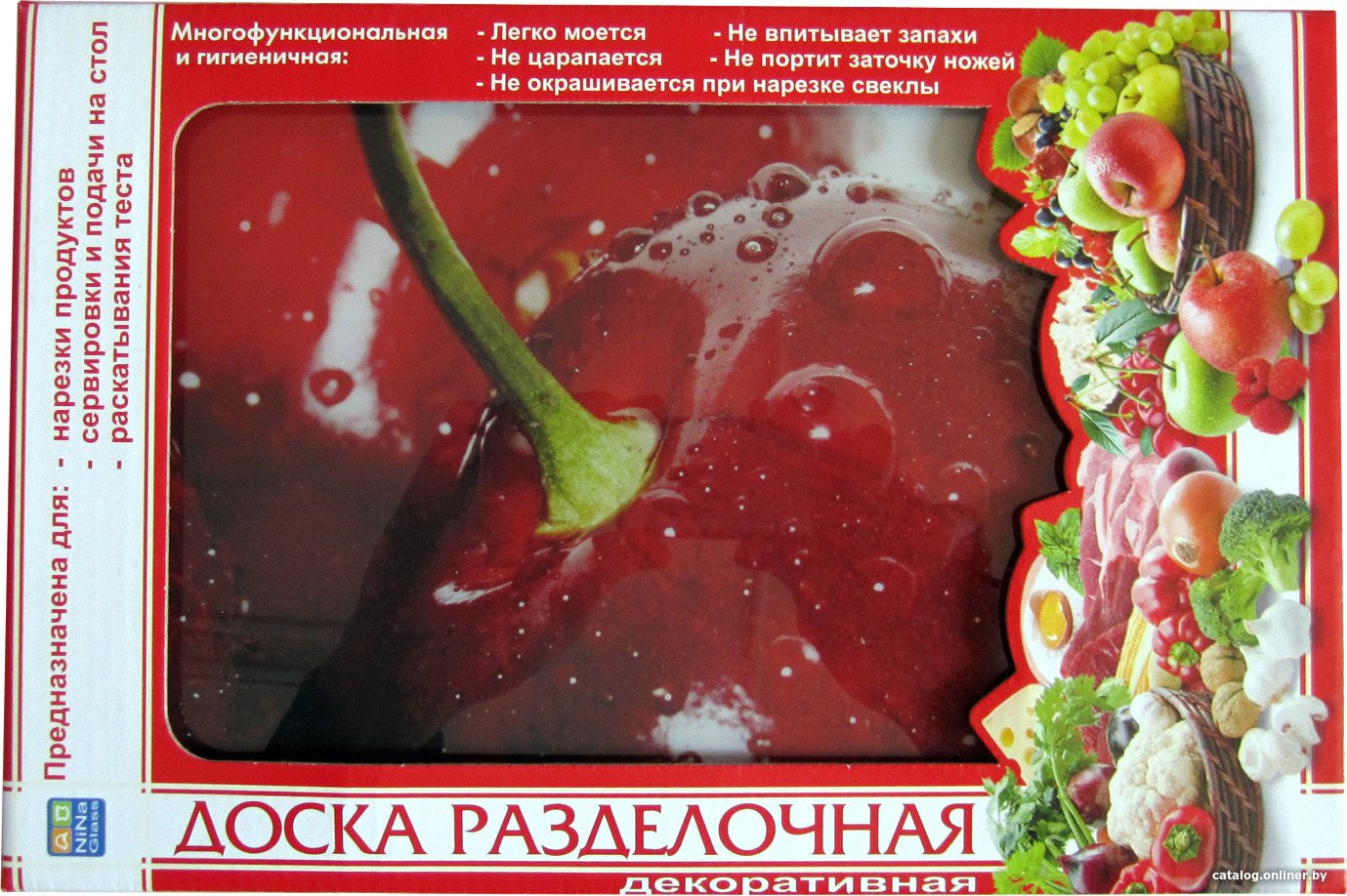 Разделочная доска NiNaGlass Вишня 85-101-20x30 4840158376