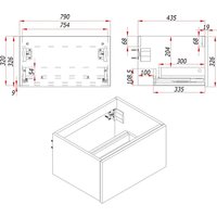 ЗОВ Тумба с умывальником Кито K80LW0MWMC-LDSPW9514A (белый)