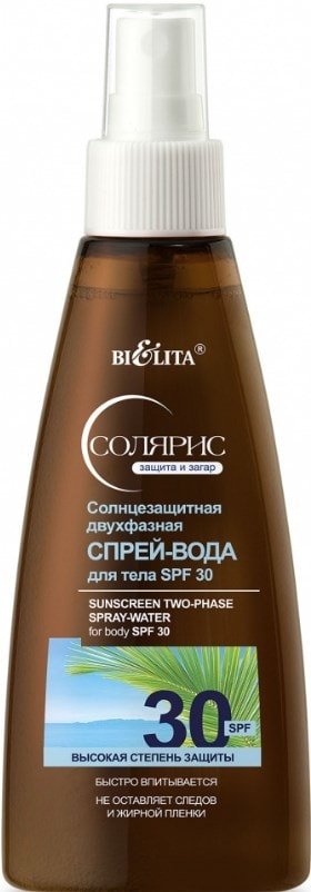 

Спрей солнцезащитный Belita Солнцезащитная двухфазная спрей-вода для тела SPF 30 150 мл