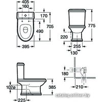 Унитаз напольный Roca America (342497000 + 341495000 + 801490004) с крышкой (белый)
