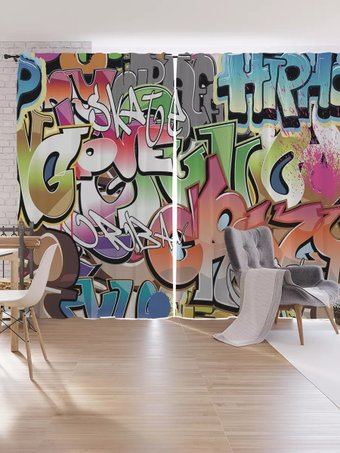 Комплект штор JoyArty Яркий граффити p_65121 (145x265)