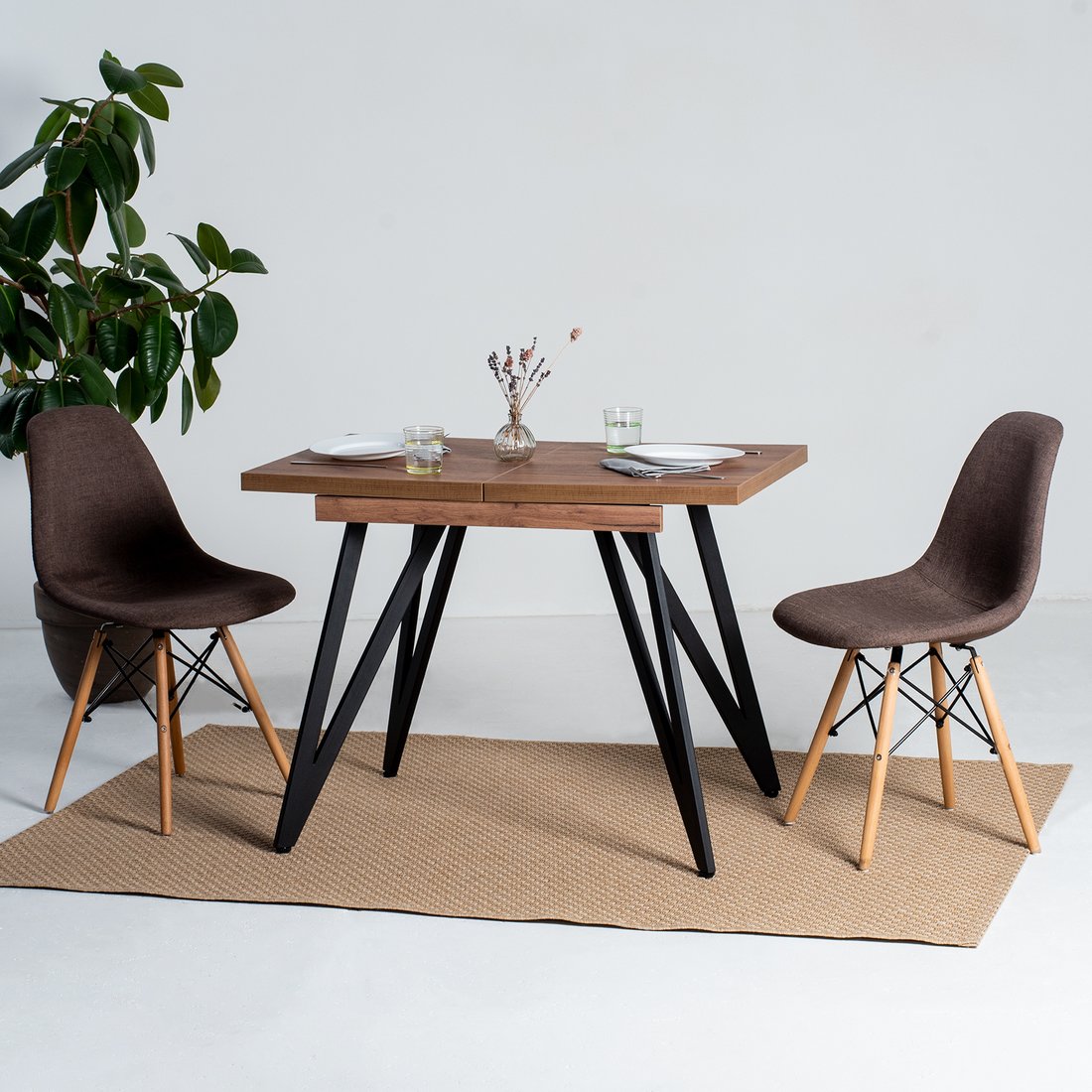 

Кухонный стол Millwood Женева 3 Л раздвижной 120-160x80x76 (дуб таб. Craft-мет. черн.)