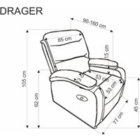 Реклайнер Halmar Drager (черный)