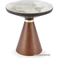 Журнальный столик Halmar Genesis S (белый мрамор/ореховый/золотой)