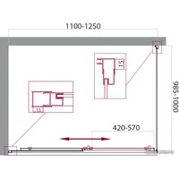 Душевой уголок BelBagno UNIQUE-AH-1-110/125-100-M-Cr