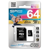 Карта памяти Silicon-Power microSDXC Elite UHS-1 (Class 10) 64 GB (SP064GBSTXBU1V10-SP)