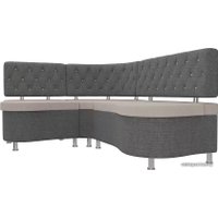 Угловой диван Лига диванов Вегас 105185 (левый, бежевый/серый)