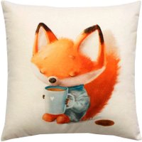 Декоративная подушка Matex Fluffy. Рыжик и кофеек 61-649 (белый/голубой/лососевый)