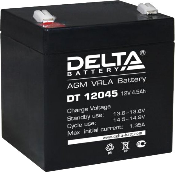 

Аккумулятор для ИБП Delta DT 12045 (12В/4.5 А·ч)