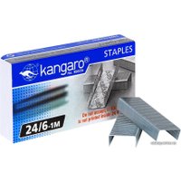 Скобы канцелярские Kangaro 24/6 1000 шт (металлик)