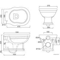 Унитаз подвесной BelBagno Boheme BB115CH (без сиденья)