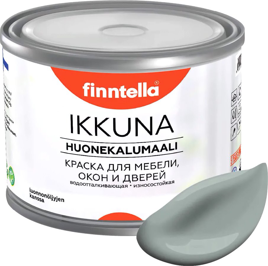 

Краска Finntella Ikkuna Sammal F-34-1-1-FL052 0.9 л (серо-зеленый)