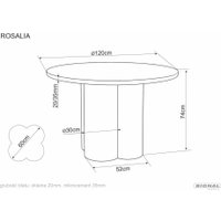 Кухонный стол Signal Rosalia 120 (светло-серый)