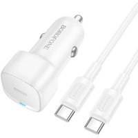 Автомобильное зарядное Borofone BZ34A USB Type-C (белый)