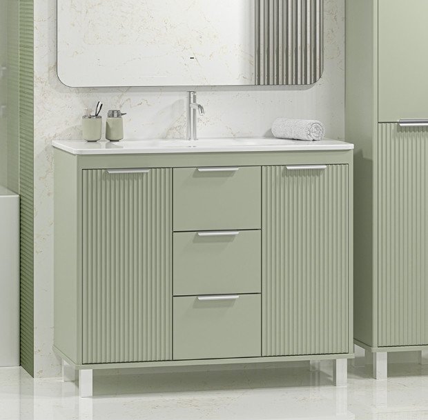 

Brevita Тумба с умывальником Risacca Pistachio 100 RIS-06100-0842Я+B-OND100-01 (фисташковый)