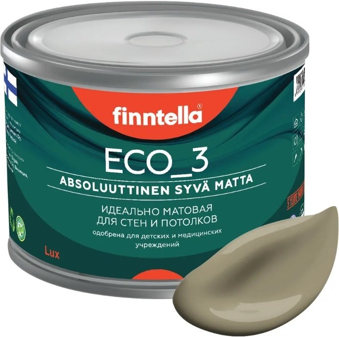 

Краска Finntella Eco 3 Wash and Clean Ruskea Khaki F-08-1-1-LG157 0.9 л (коричн)