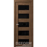 Межкомнатная дверь Юркас Deform D12 ДО 60x200 (дуб шале корица/lacobel черный лак)