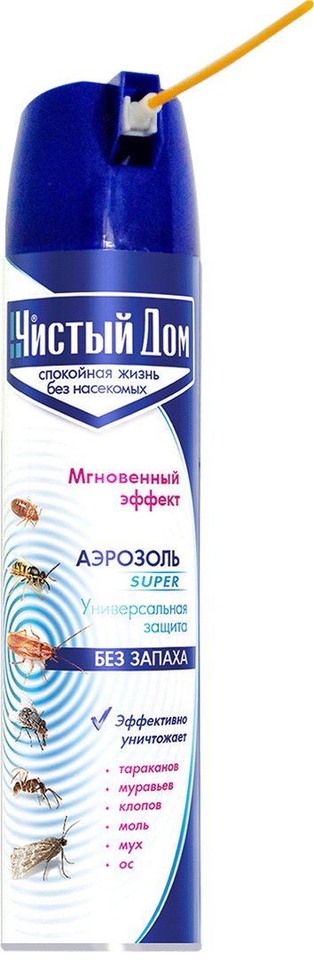 

Аэрозоль против насекомых Чистый дом от ползающих и летающих насекомых 600 мл