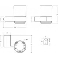 Стакан для зубной щетки и пасты Cezares STYLUS-TUMS-BORO (брашированное золото)