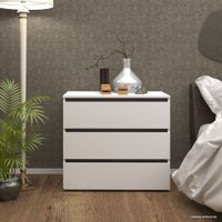 Комод Кортекс-мебель Бари 80 3ш (белый/белый/береза)