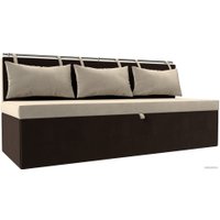 Диван Лига диванов Метро 105004 (микровельвет бежевый/коричневый)