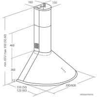 Кухонная вытяжка Akpo Dandys 60 WK-4 (белый/золотистый)