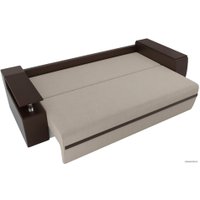 Диван Лига диванов Майами 102993 (микровельвет/экокожа, бежевый/коричневый)
