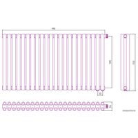 Стальной трубчатый радиатор Сунержа Эстет-00 EU50 500х990 22 секции (сатин)