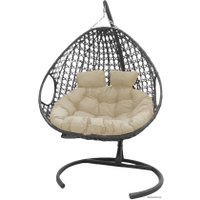Подвесное кресло M-Group Для двоих Люкс 11510301 (серый ротанг/бежевая подушка)