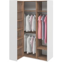 Шкаф распашной Elva Эссен NEM04HC-3D-1480/1120/2310 (31) (белый матовый/дуб элисон)