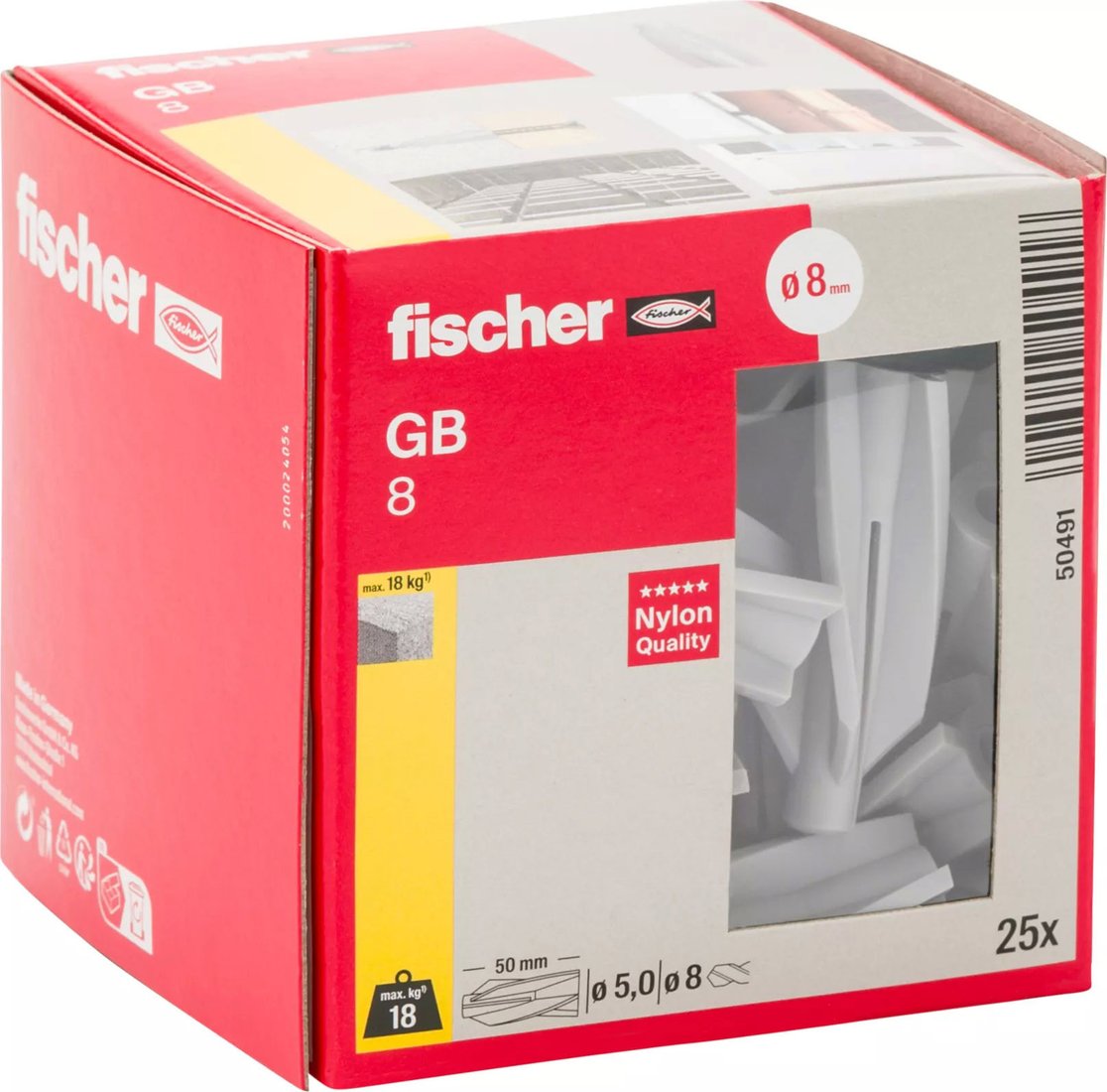 

Дюбель для газо- и пенобетона Fischer GB 8 50491 (25 шт)