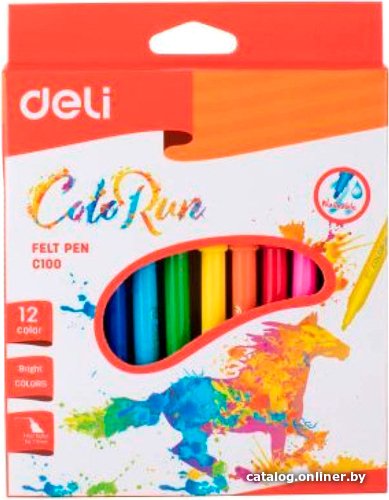 Фломастеры Deli С10000 (12 цветов)