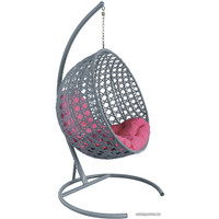 Подвесное кресло M-Group Круг Люкс 11060308 (серый ротанг/розовая подушка)