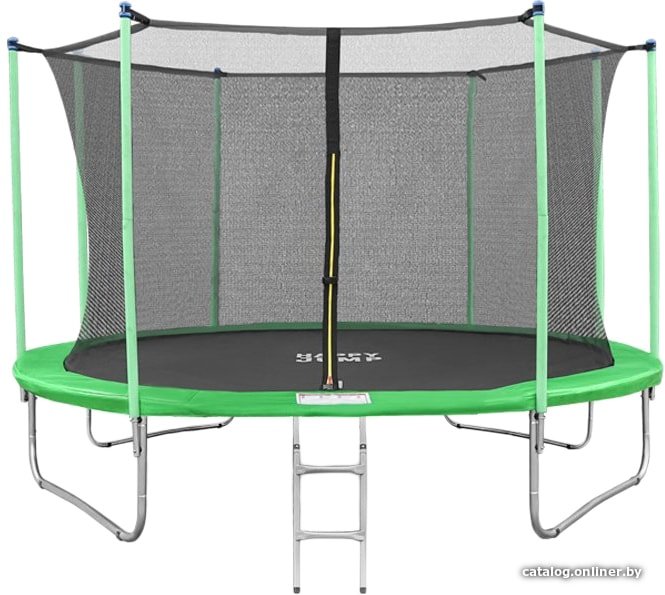 Батут Happy Jump 12ft-i Pro 374 см с внутренней сеткой и лестницей