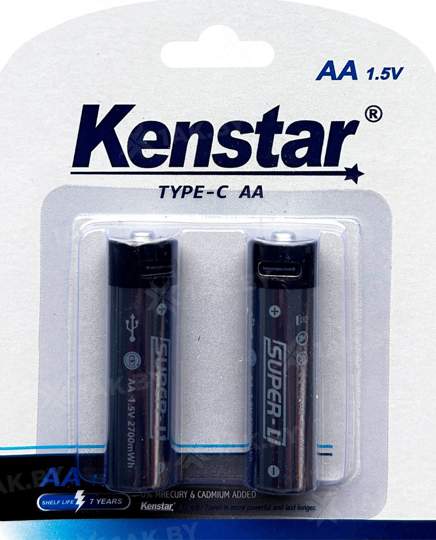 

Аккумулятор Kenstar AA Li-ion 1800mAh BL-2 (2 шт, с разъемом зарядки Type-C)