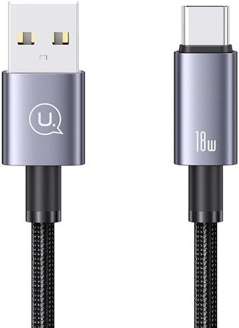 Кабель Usams US-SJ680 USB Type-A - USB Type-C (0.25 м, черный)